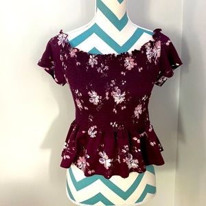 Aéropostale large maroon cropped top